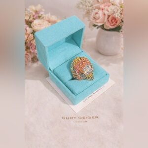 Kurt Geiger Multicolor Crystal Peacock Ring - Full Inclusion